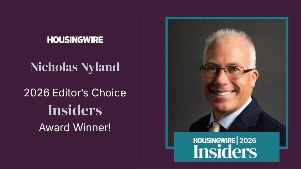 Nicholas Nyland, HousingWire 2026 Editor's Choice Insiders Award Winner